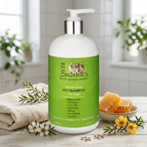 ResQ Organics Dog Shampoo – Manuka Honey Gentle Cleanse & Coat Moisture